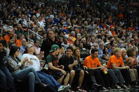 The University of Miami Hurricanes played the Duke Blue Devils at the BankUnited Center on February 13, 2011. Photo by Steven Murphy/SPN