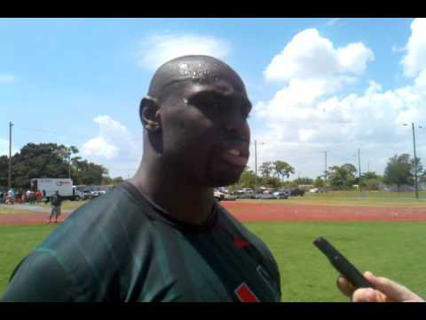 Adewale Ojomo Post Scrimmage at Traz Powell