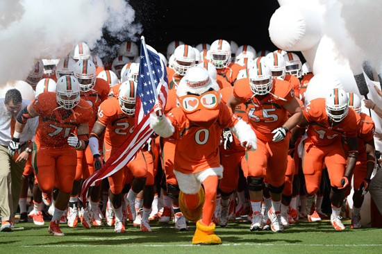 The Miami Hurricnes take on their ACC rival Virginia Tech Hokies at Sun Life Stadium. Photo by Ray Medina/SPN