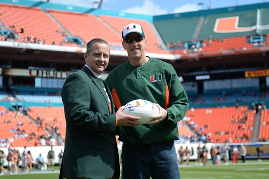 The University of Miami Hurricanes celebrate ?Kelly Tough? day as legendary quarterback Jim Kelly is honored during a game against the North Carolina...
