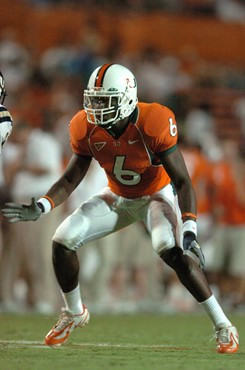 University of Miami Hurricanes cornerback Randy Phillips #6 had 2 solo tackles against the Florida International University Golden Panthers at the...