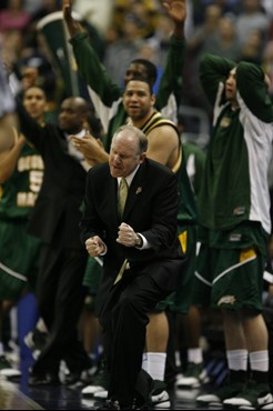 Mar 26, 2006; Washington, DC, USA; NCAA BASKETBALL: Connecticut against George Mason head coach Jim Larranaga during the Washington, DC Regional Final...