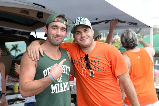 University of Miami Hurricane Fans tailgate at SunLife Stadium before a game against the Arkansas State Red Wolves at Sun Life Stadium on September13,...