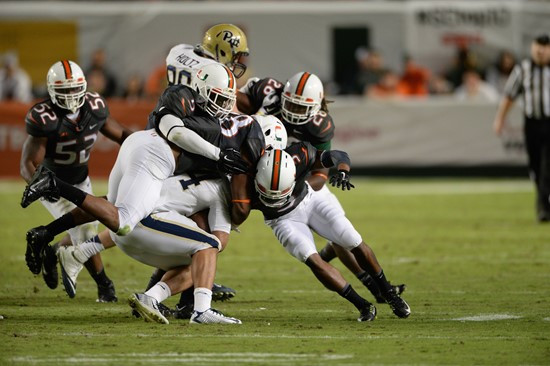 The University of Miami Hurricanes take on the Pittsburgh Panthers at Sun Life Stadium on November 29, 2014. Photos by Steven & Matthew Murphy/SPN