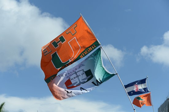 University of Miami Hurricane Fans tailgate at SunLife Stadium before a game against the Bethune Cookman Wildcats at Sun Life Stadium on September 15,...