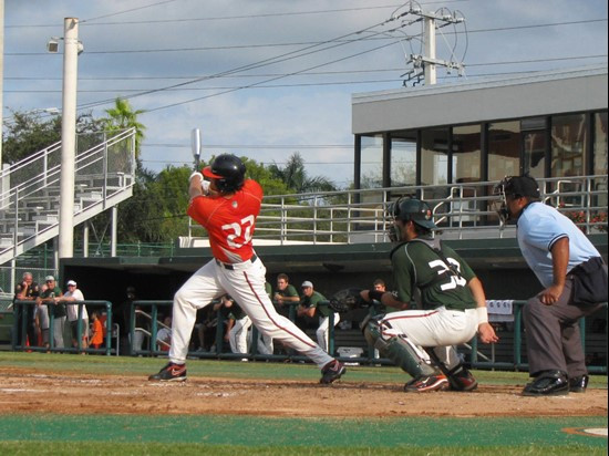 Chris Pelaez at the Orange-Green World Series Wednesday afternoon at Alex Rodriguez Park.