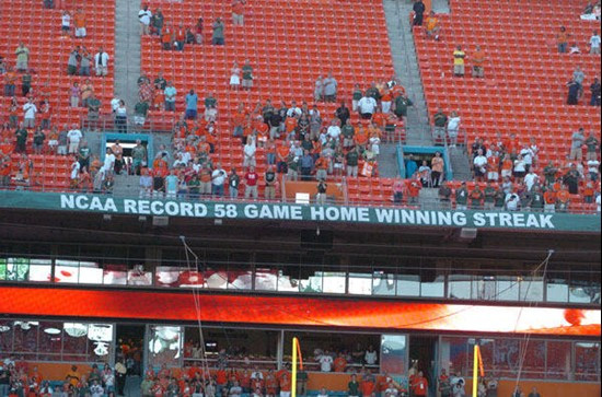 The University of Miami Hurricanes played a game against Charleston Southern University in the Canes inaugural game at Dolphin Stadium on August 28,...