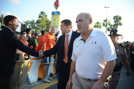 The University of Miami plays against their ACC rival Florida State Seminoles in a game at Sun Life Stadium on October 20, 2012. Photo by Steven...