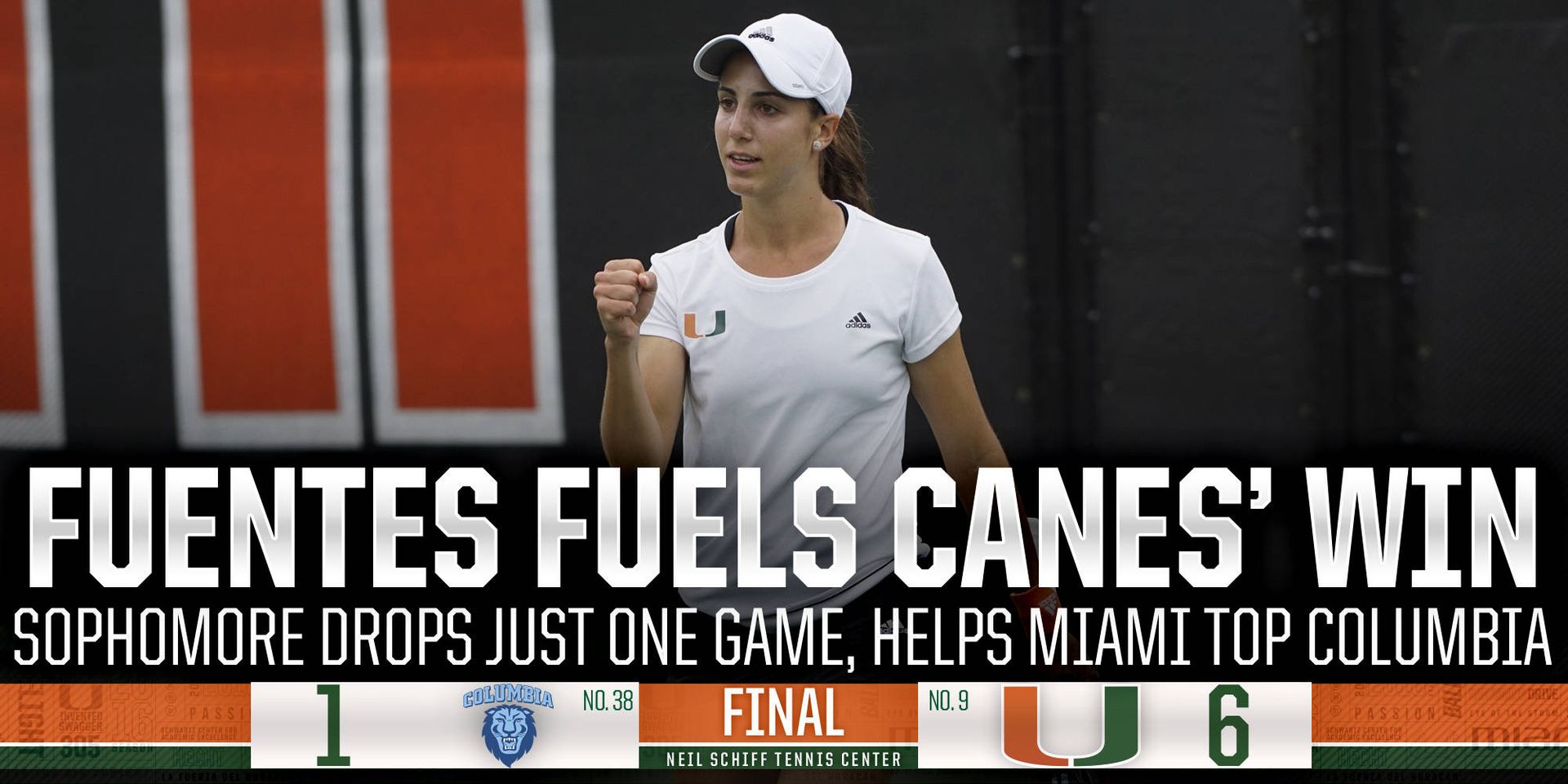 Fuentes Leads @CanesWTennis to Win over Lions