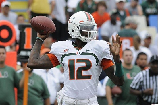 Jacory Harris at the 2011 Miami Hurricanes Spring Football Game @ Lockhart Stadium