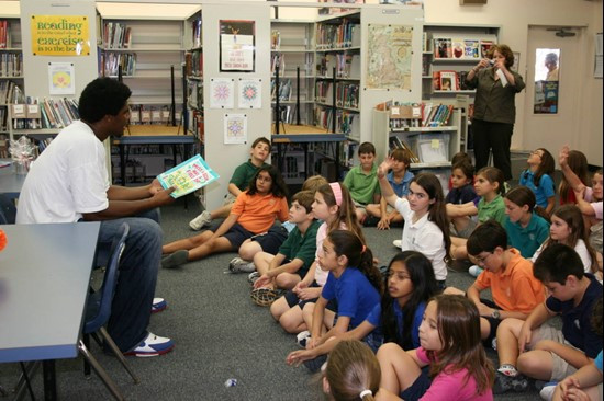 Football Takes Part in Read Across America