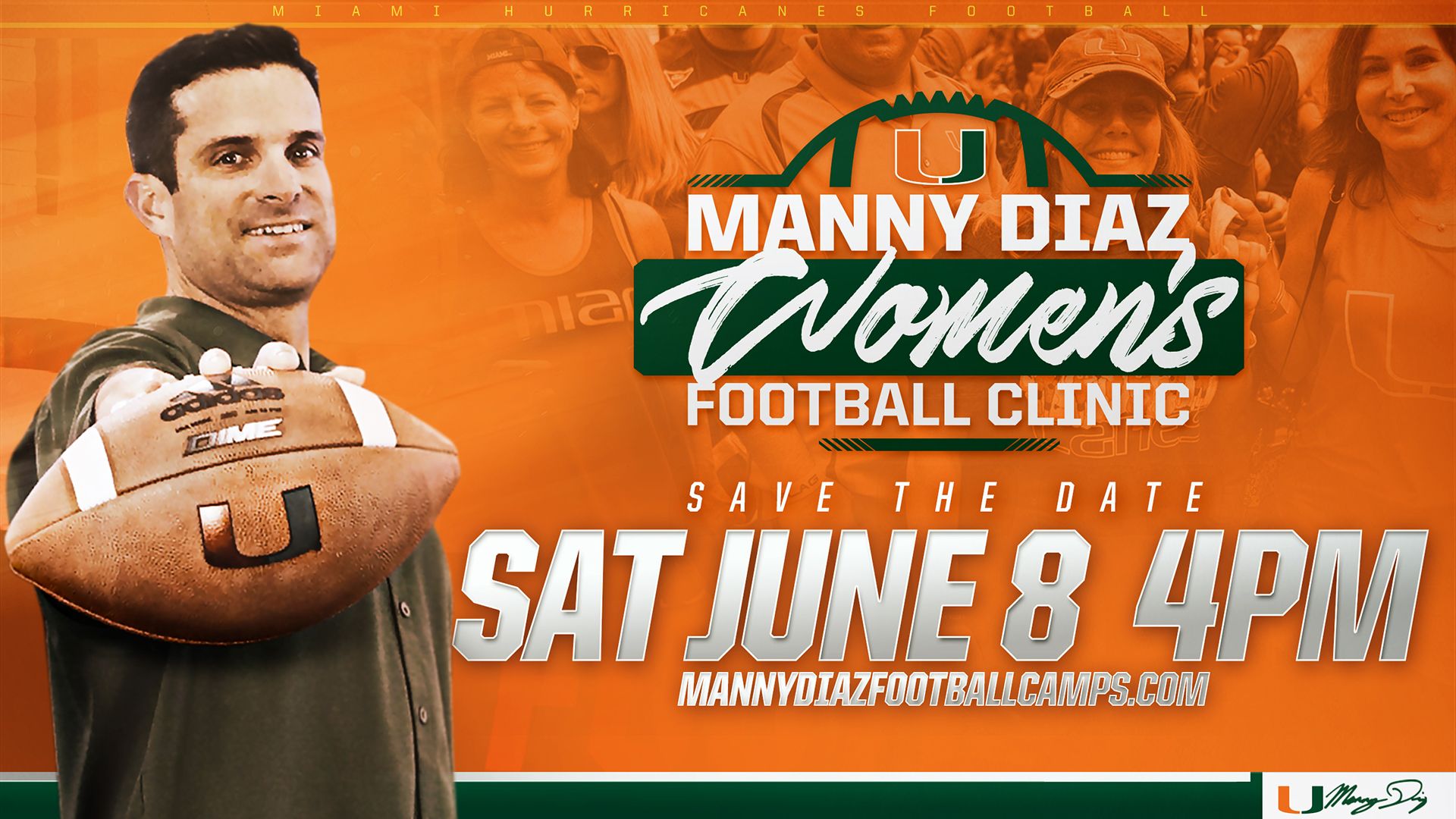 Manny Diaz Women's Football Clinic Set for June 8