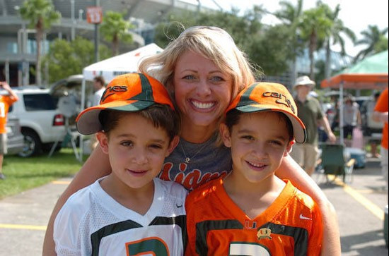 University of Miami Hurricane fans show their team spirit in a game against the Deamon Deacons of Wake Forest at Dolphin Stadium on October 25, 2008. ...