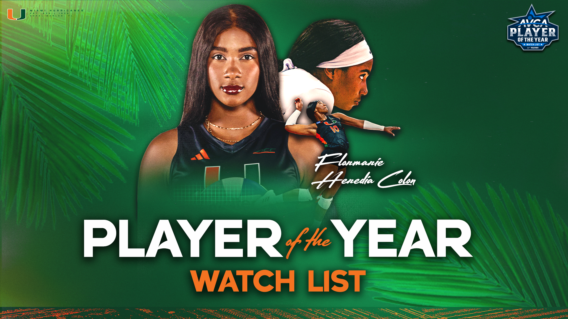 Heredia Colon Named to AVCA Player of the Year Watch List