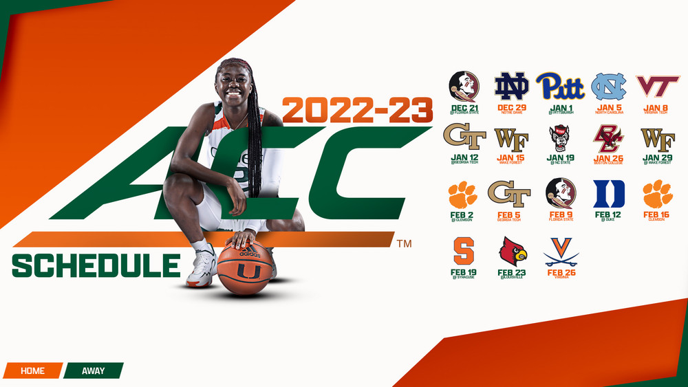 ACC Announces 202223 WBB Schedule University of Miami Athletics