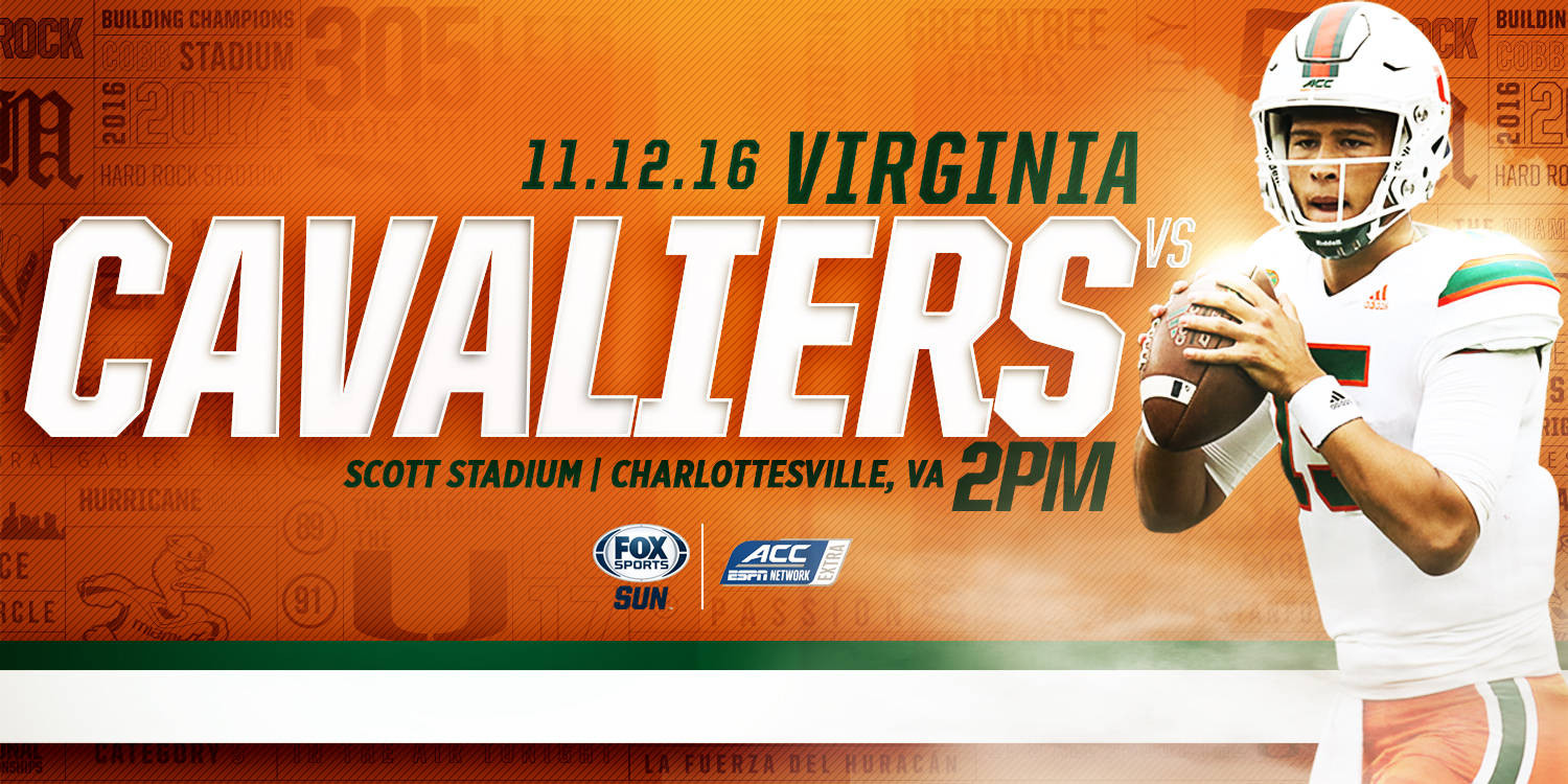 Canes Football Plays at Virginia on Saturday