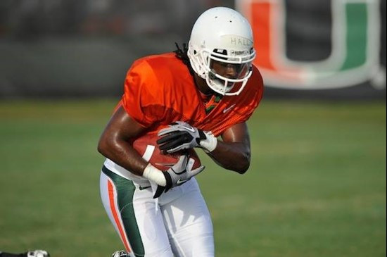 University of Miami Hurricanes playe at Cobb Stadium training for the upcoming 2010 season. The practice was open for Season ticket holders and...