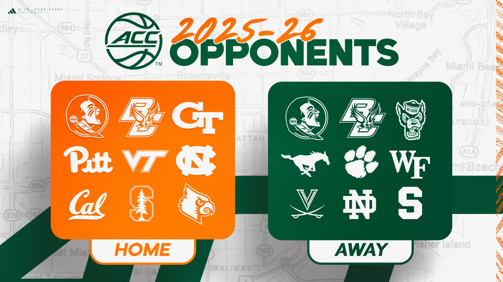 Miami’s ACC Home, Away Opponents Announced Miami’s ACC Home, Away Opponents Announced
