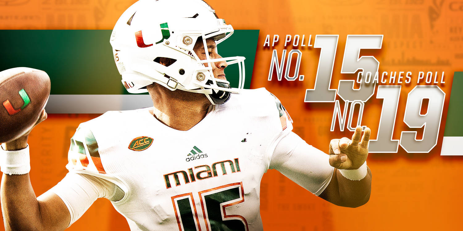 Miami Football Moves Up the Rankings In Both Polls