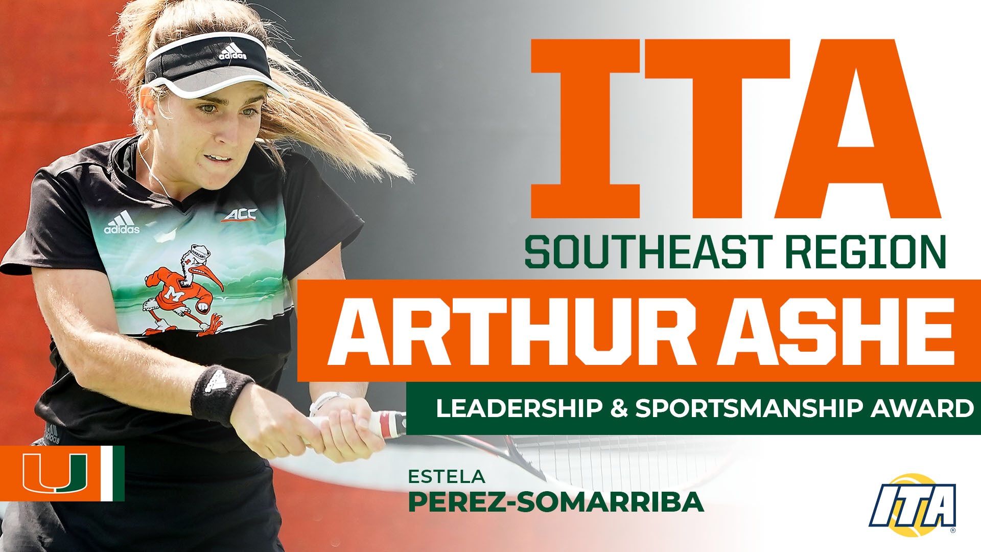 Perez-Somarriba Wins ITA Regional Arthur Ashe Award