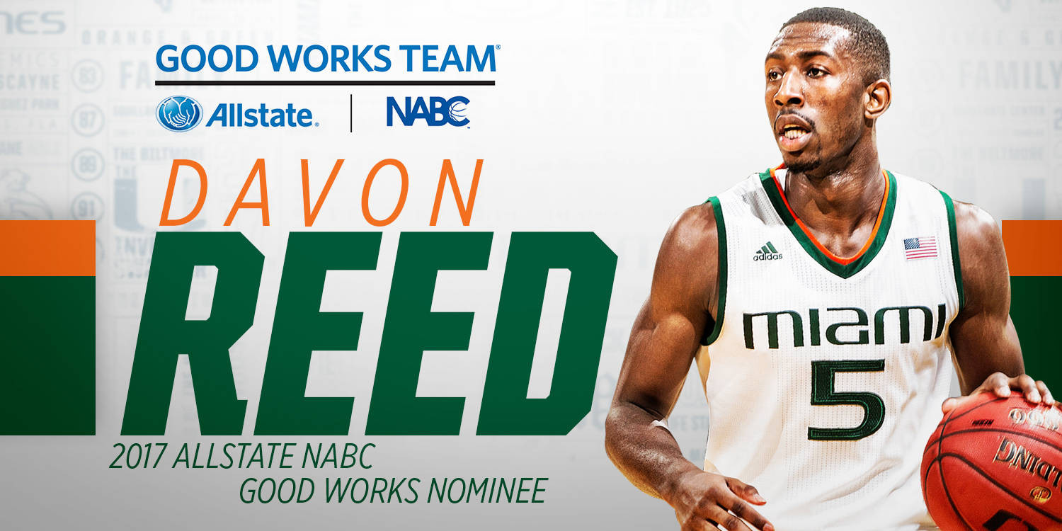 Davon Reed Nominated for Allstate NABC Good Works Team