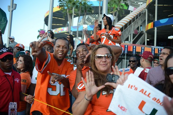 The University of Miami plays against their ACC rival Florida State Seminoles in a game at Sun Life Stadium on October 20, 2012. Photo by Steven...