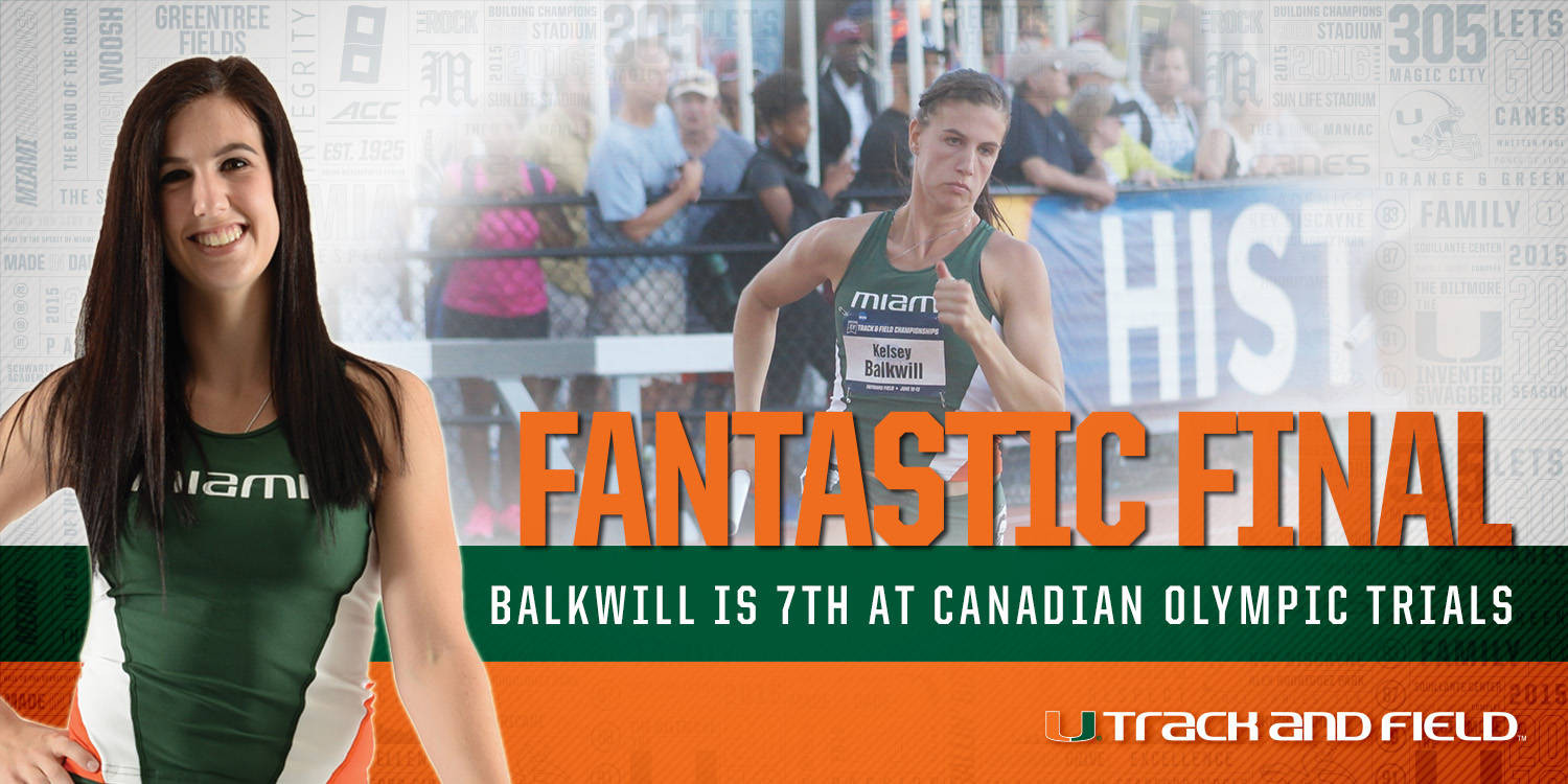 Balkwill Finishes 7th in Canada's 400m Final