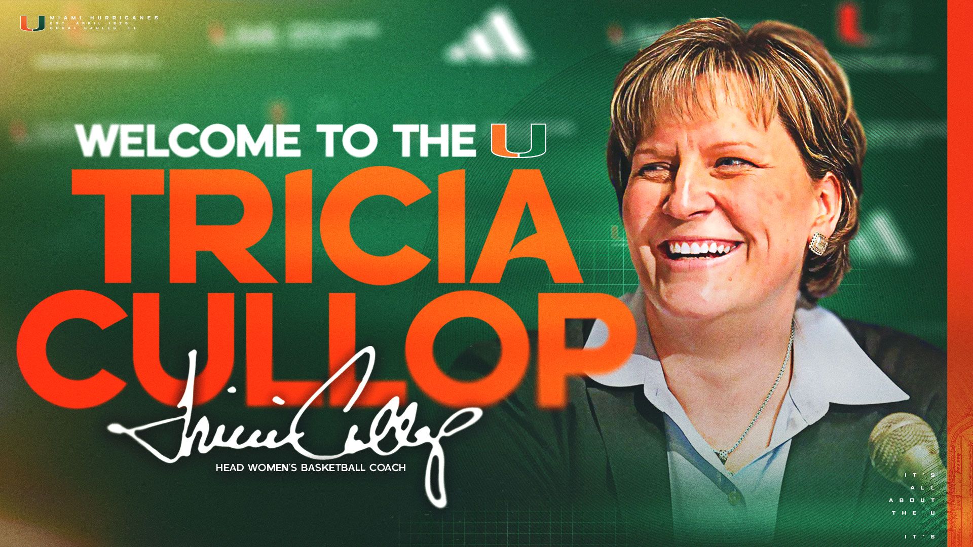 University of Miami Hires Tricia Cullop as Head Women’s Basketball Coach