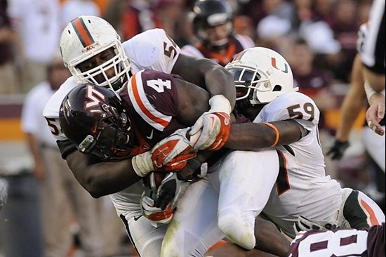 Micanor Regis - 2011 Miami Hurricanes Football @ Virginia Tech