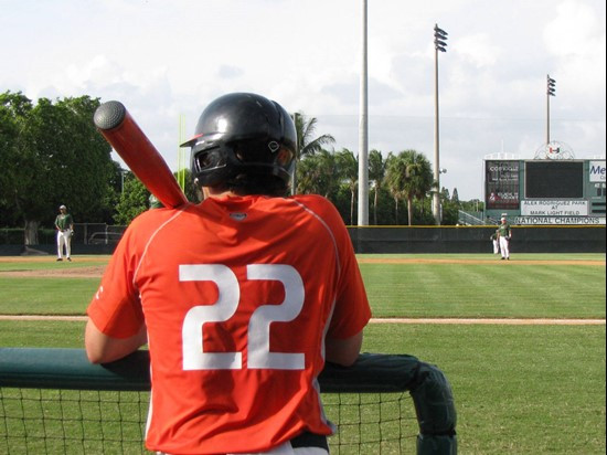 Chris Pelaez at the Orange-Green World Series on Monday.