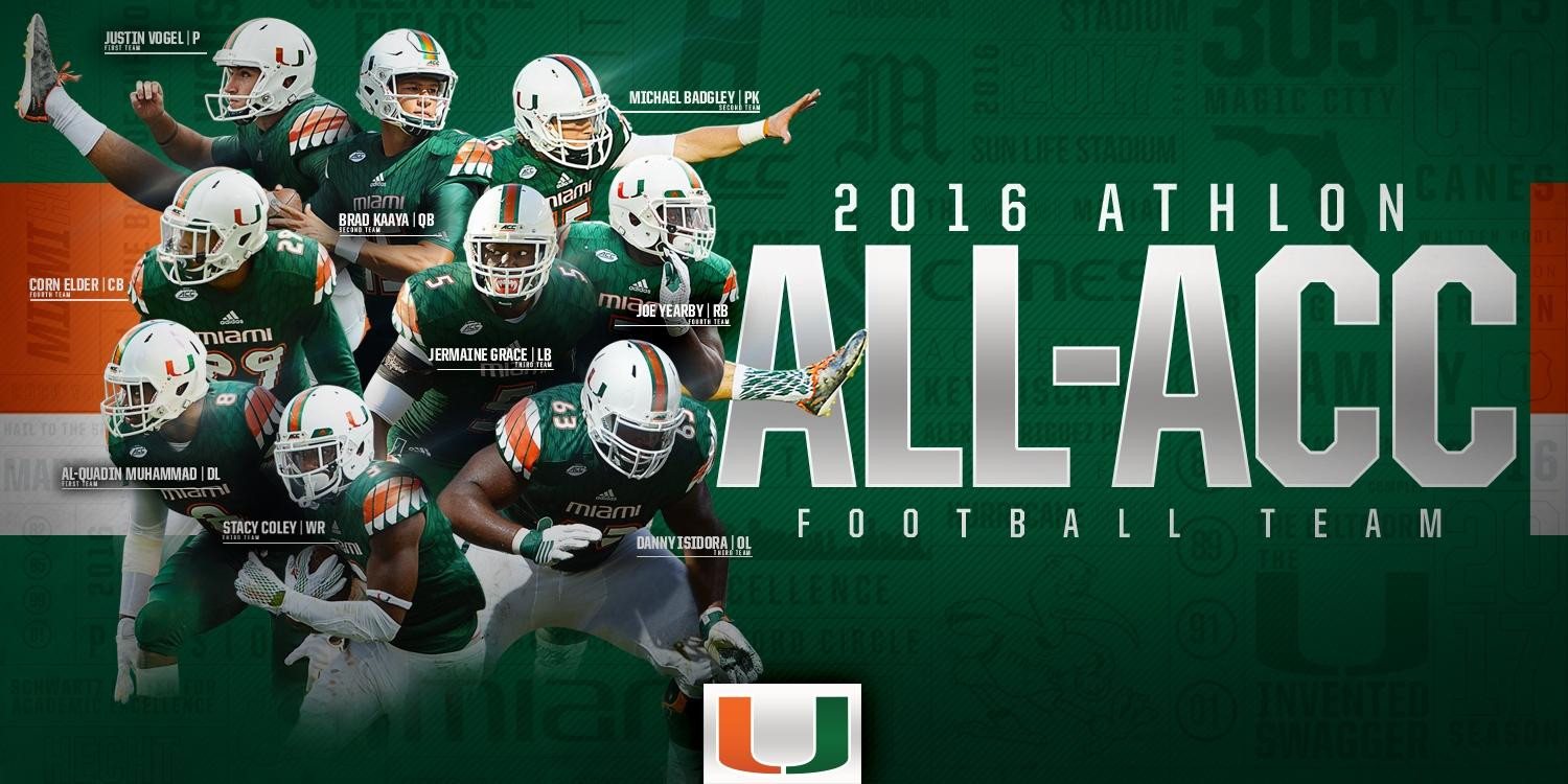 Nine Hurricanes Earn Athlon Sports All-ACC Honors