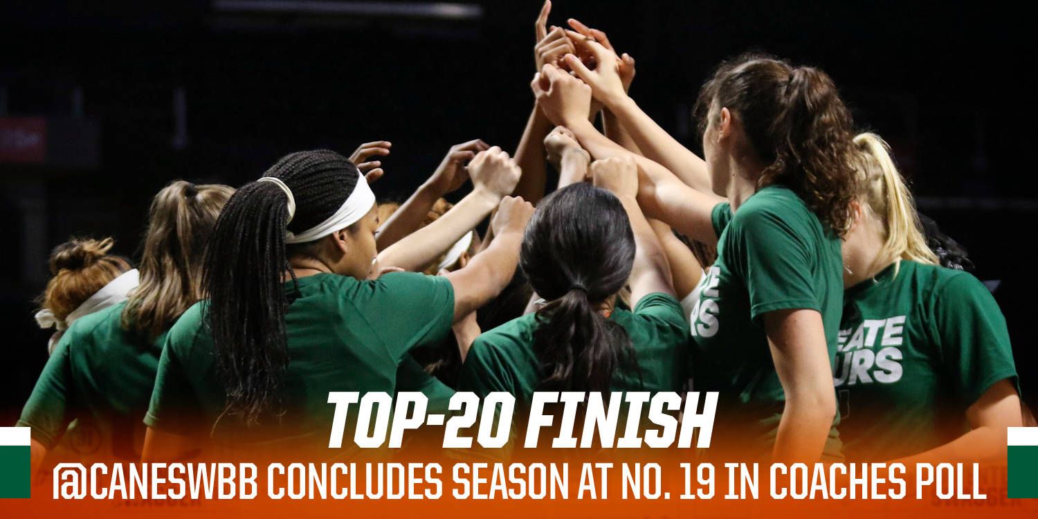 @CanesWBB Finishes No. 19 in Coaches Poll