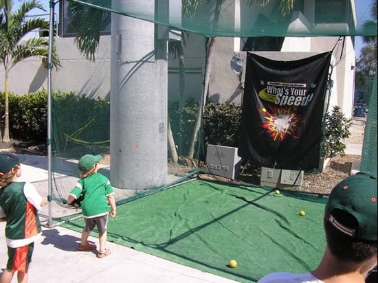 Kids were camped out at the speed pitch machine throughout the FanFest