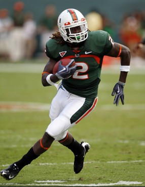 Miami running back Graig Cooper runs the ball against Duke during the first quarter of a college football game in Miami, Saturday, Nov. 21, 2009. (AP...