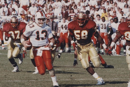 Gino Torretta attempted 48 passes twice against FSU (1989 & 1992) - setting a UM record against FSU.