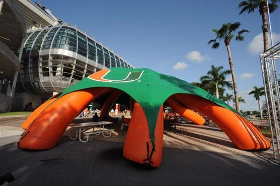 Charleston Southern University in the Canes inaugural game at Dolphin Stadium on August 28, 2008. Photo by Steven Murphy, SPN© Photo by...