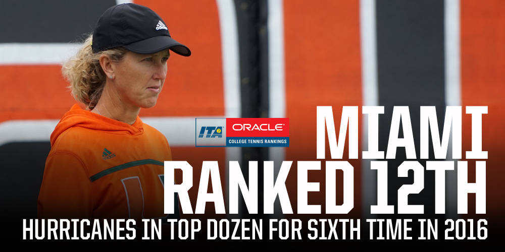 @CanesWTennis Ranked No. 12 Nationally