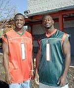 James Jackson and Andre King test out the new Miami Jerseys