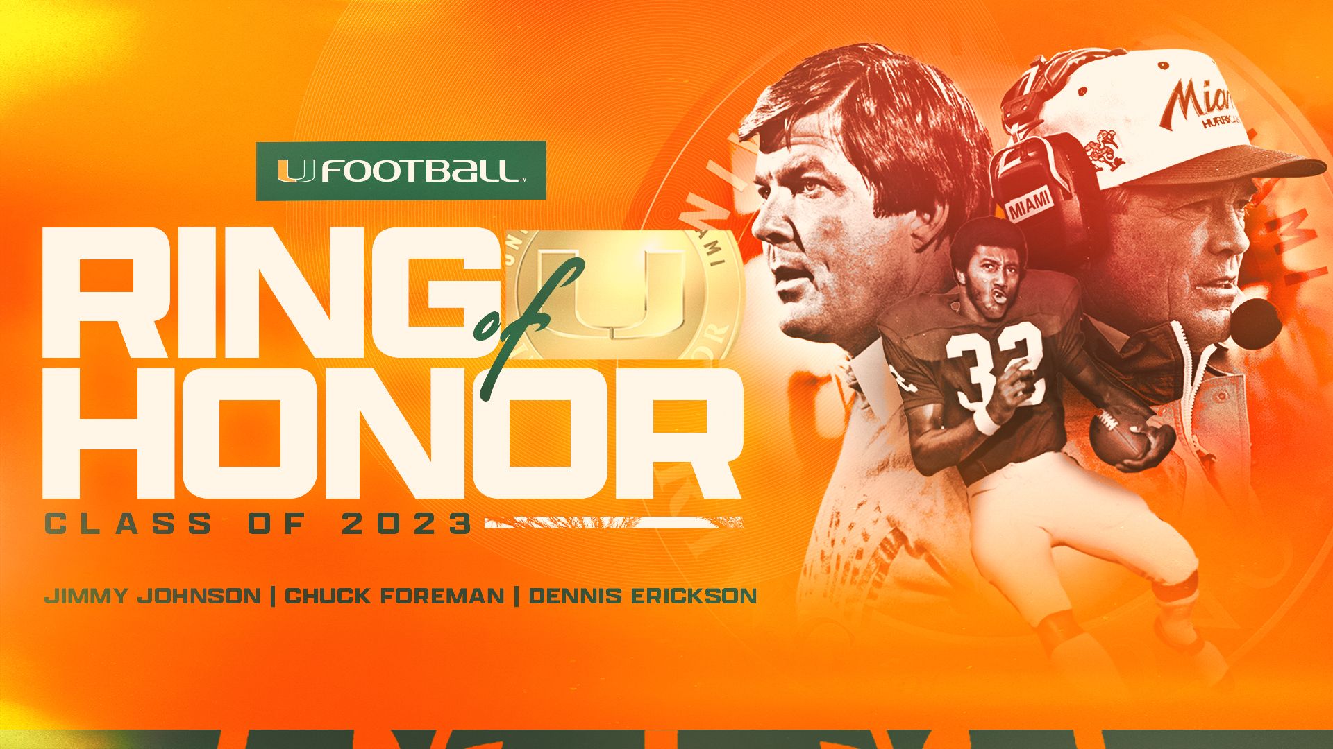 Erickson, Foreman, Johnson Selected to Miami Football Ring of Honor