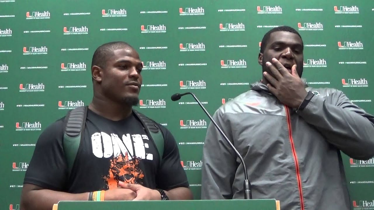 Denzel Perryman and Calvin Heurtelou - Postgame Versus Pitt (Nov. 29)