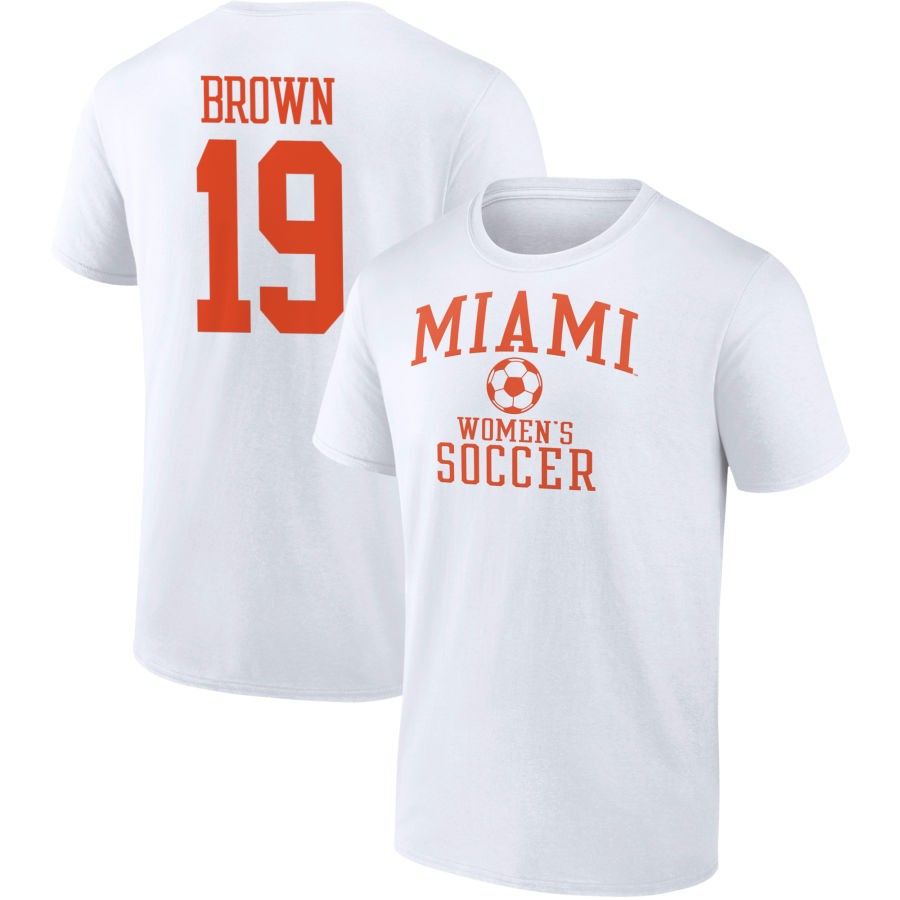 Men's Fanatics Branded White Miami Hurricanes Women's Soccer Pick-A-Player NIL Gameday Tradition T-Shirt
