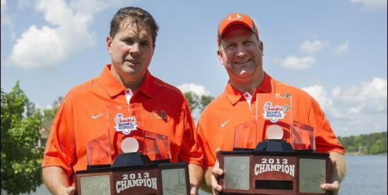 Al Golden and Gino Torretta - 2013 Chick-fil-A Bowl Challenge Champions