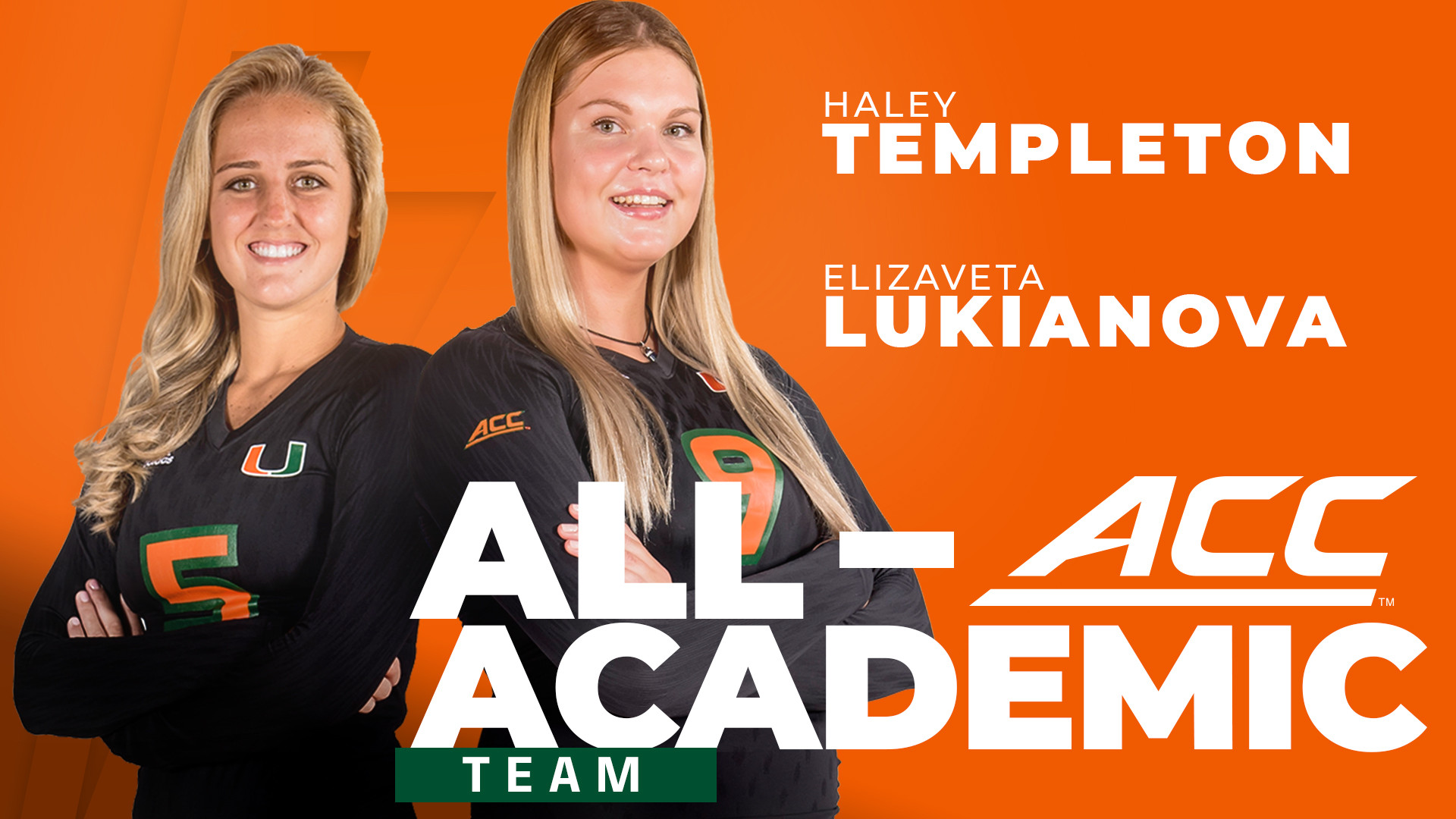 Templeton and Lukianova Named to VB All-ACC Academic Team