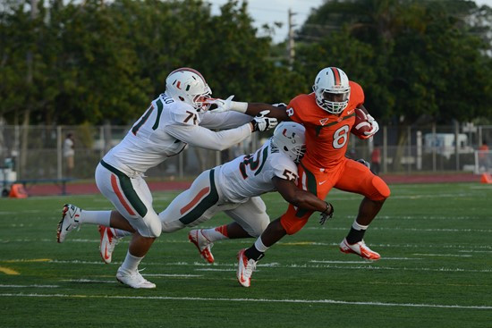 RB Duke Johnson eludes Anthony Chickillo and Denzel Perryman