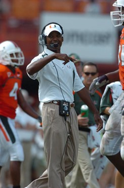 University of Miami Hurricanes head coach Randy Shannon in a game against the North Carolina State Wolfpack at the Orange Bowl on November 3, 2007. ...