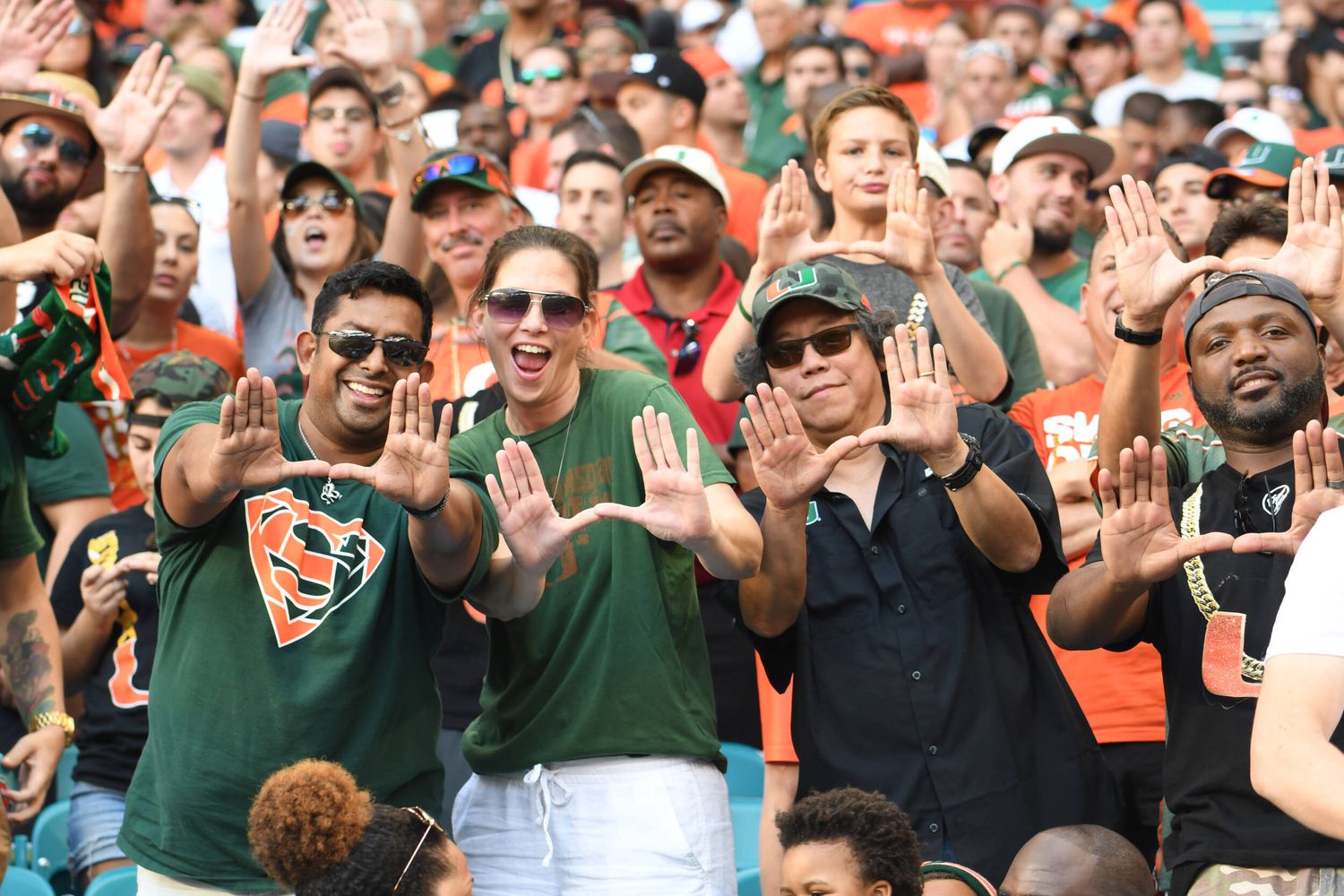 Photographing for the Miami Hurricanes Football Team