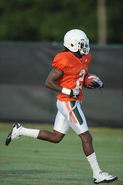 University of Miami Hurricanes Craig Cooper #2 at Greentree practice fields training for the upcoming 2010 season. The practice was open for Season...