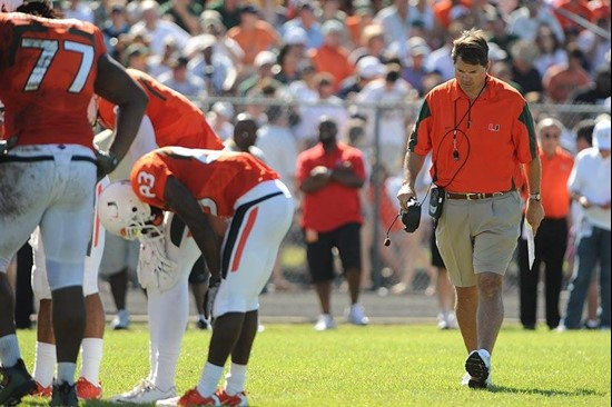 Head coach Al Golden was pleased that Miami did not turn the ball over and had very few penalties - 2011 Miami Hurricanes Spring Football @ Spanish...