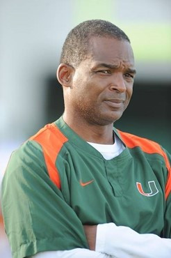 University of Miami Hurricanes players Coach Randy Shannon at Greentree practice fields training for the upcoming 2010 season. The practice was open...
