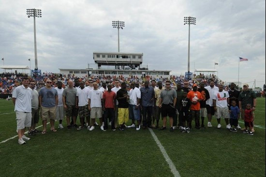 The 2001 National Championship Team was celebrated at the 2011 Miami Hurricanes Spring Football Game @ Lockhart Stadium